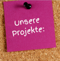 post its mit Namen der Projekte