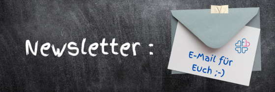 newsletter geschrieben auf einer Tafel